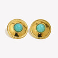 Honest Reflections - Amazonite Stud Gold Earrings
