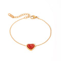 Forever Flame - Red Heart Agate Dainty Bracelet