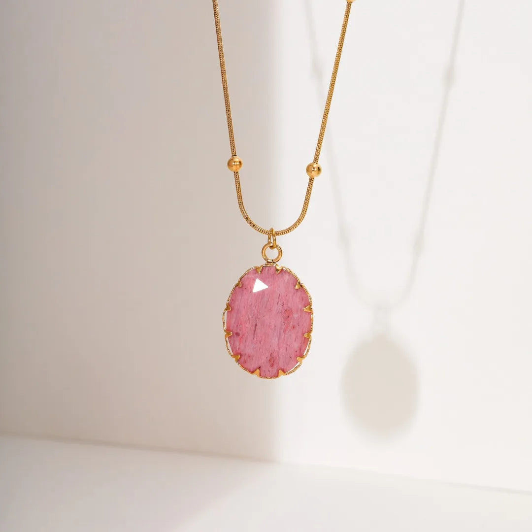 Divine Love: Rhodonite Gold Necklace