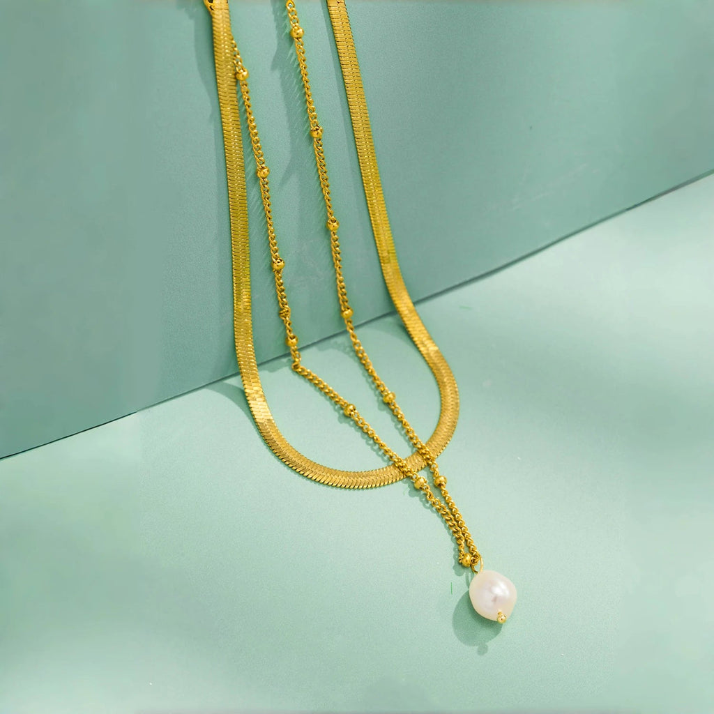Pure Essence- Pearl Double Layer Necklace