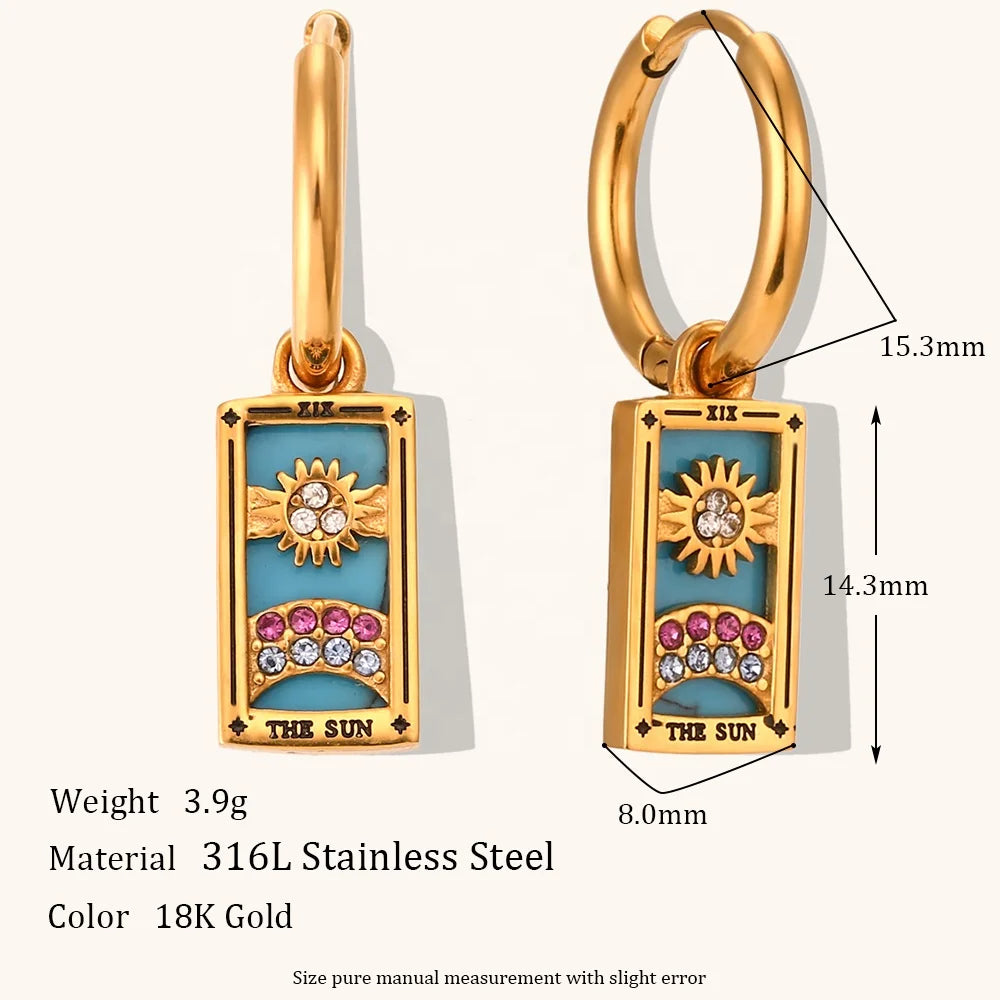 The Lovers - Tarot Card Hoop Earrings