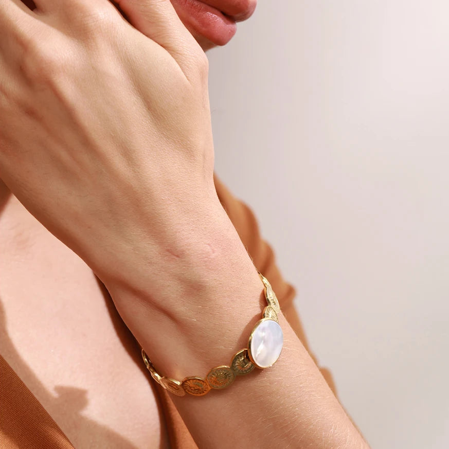 Selene - Mother of Peal Bangle