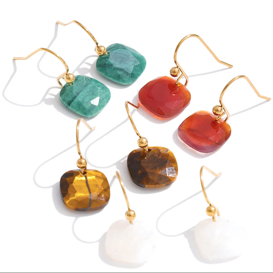 Ocean Treasures - Faceted Mother of Pearl Drop Earrings