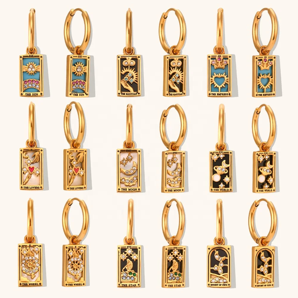 The Star - Tarot Card Hoop Earrings