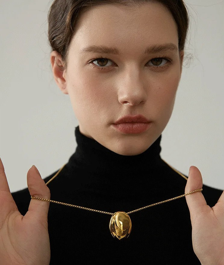 Reflection - Long Oval Necklace Gold / Silver