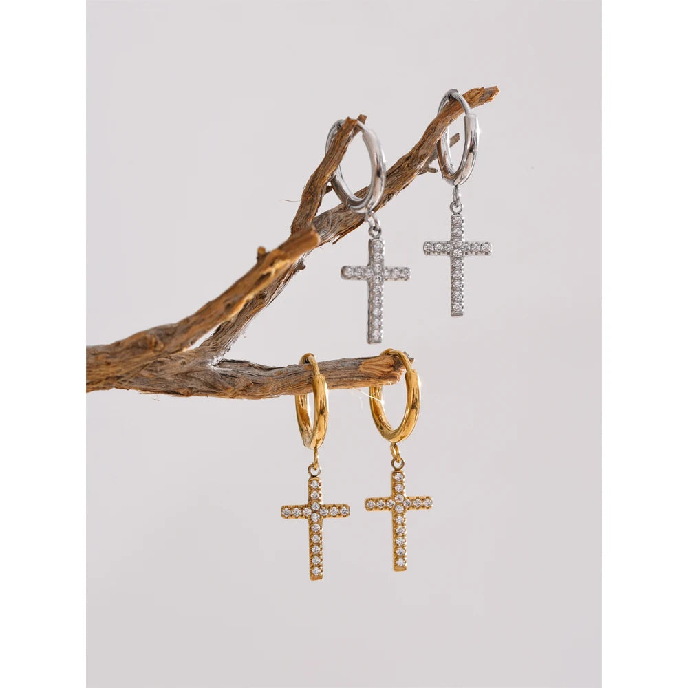 Dainty Cross Earrings