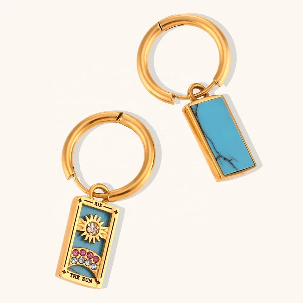 The Sun - Tarot Card Hoop Earrings