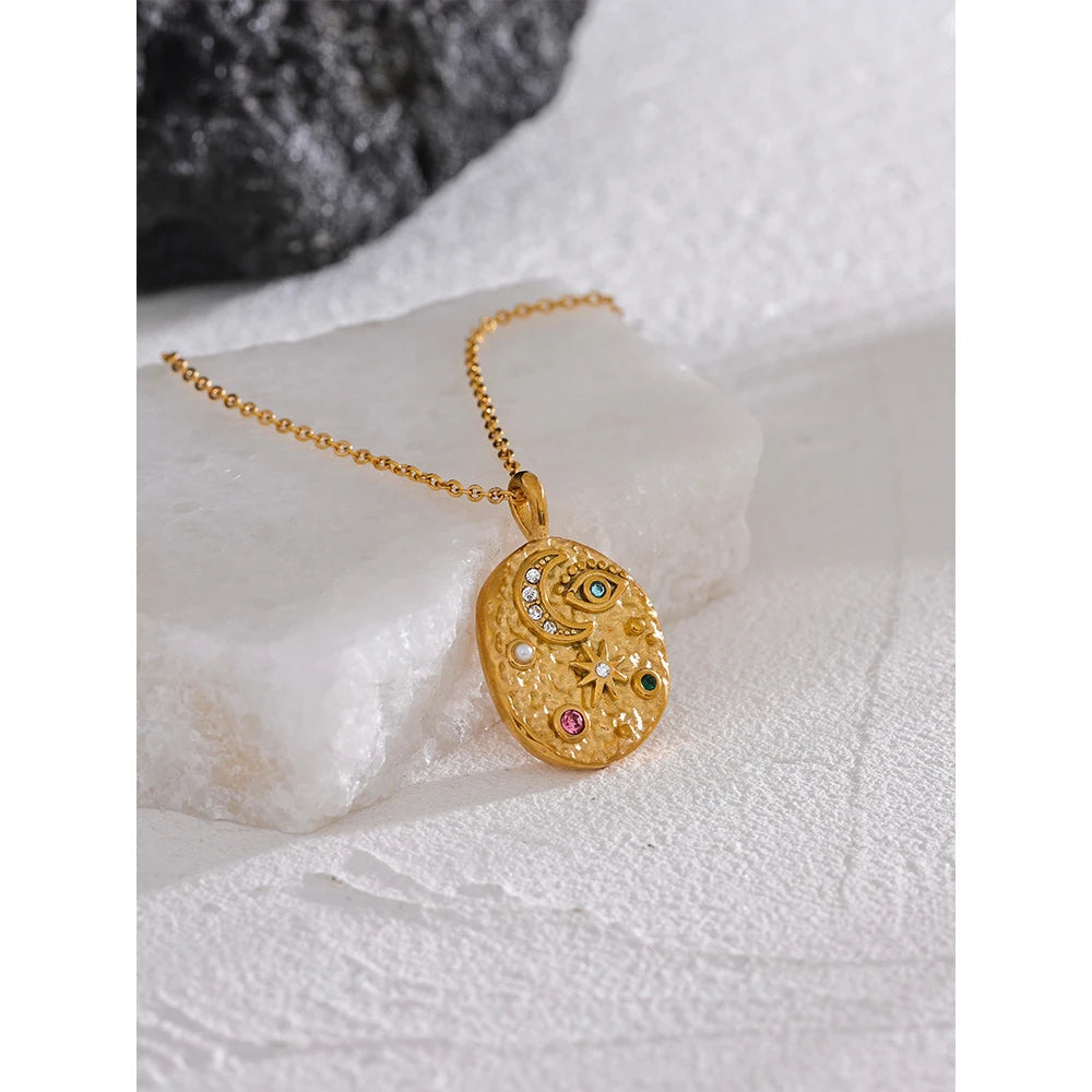 Intuitive Power - Moon & Star Necklace