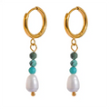 Balance the mind - Drop Earrings with Turquoise and Pearl