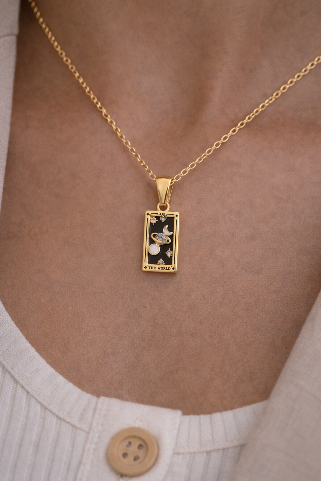 The World - Tarot Card Necklace