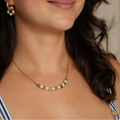 Oceanic Essence - Gold Necklace with Pearls
