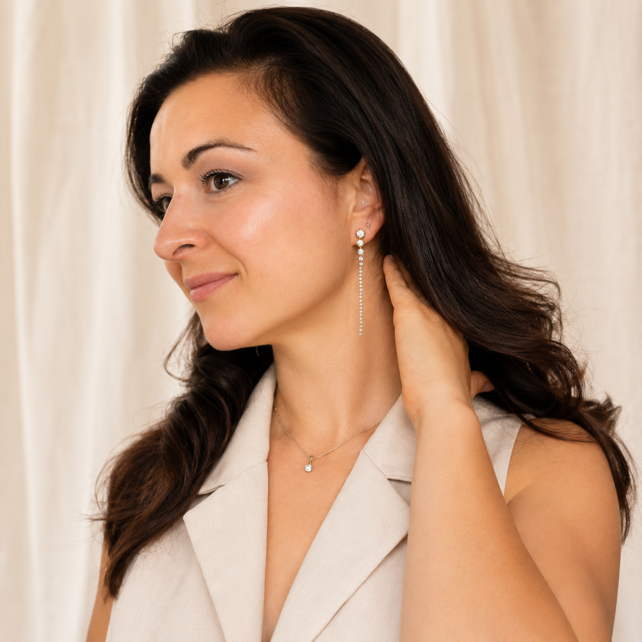 Lumière - Dainty Round Bezel Gold | Silver Necklace