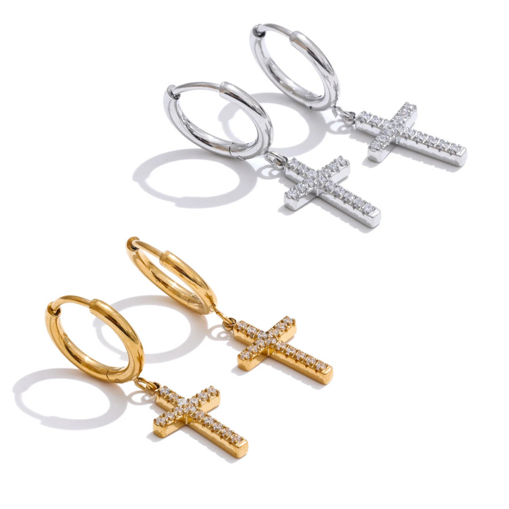 Dainty Cross Earrings