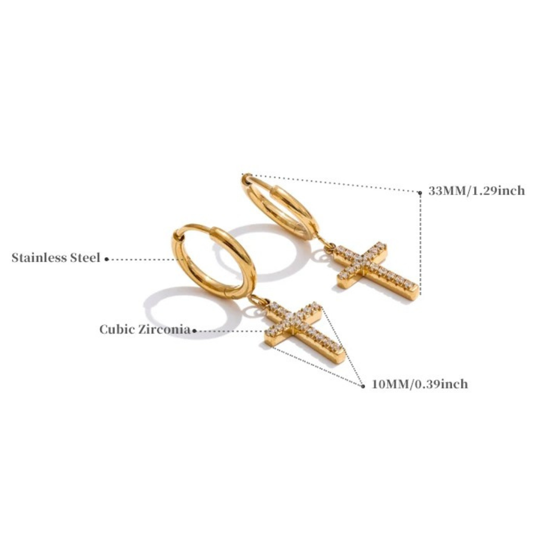 Dainty Cross Earrings