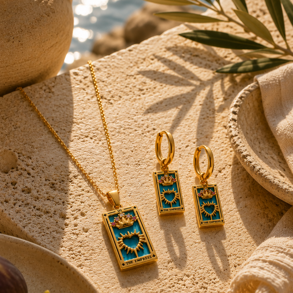The Empress - Tarot Card Hoop Earrings