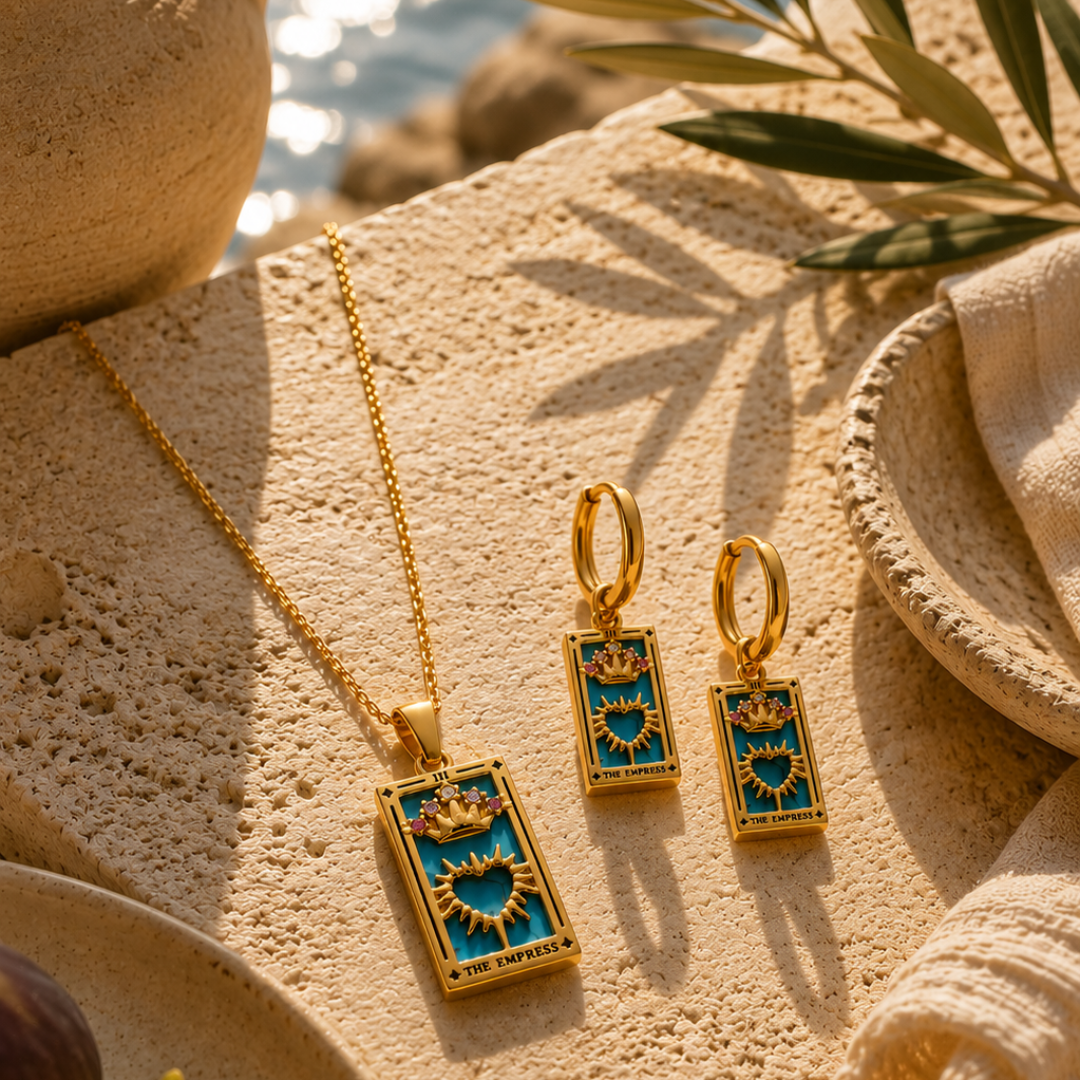 The Empress - Tarot Card Hoop Earrings