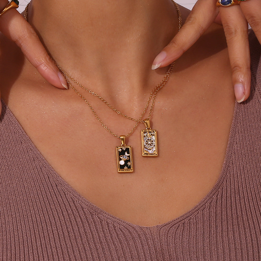 The Wheel - Tarot Card Necklace