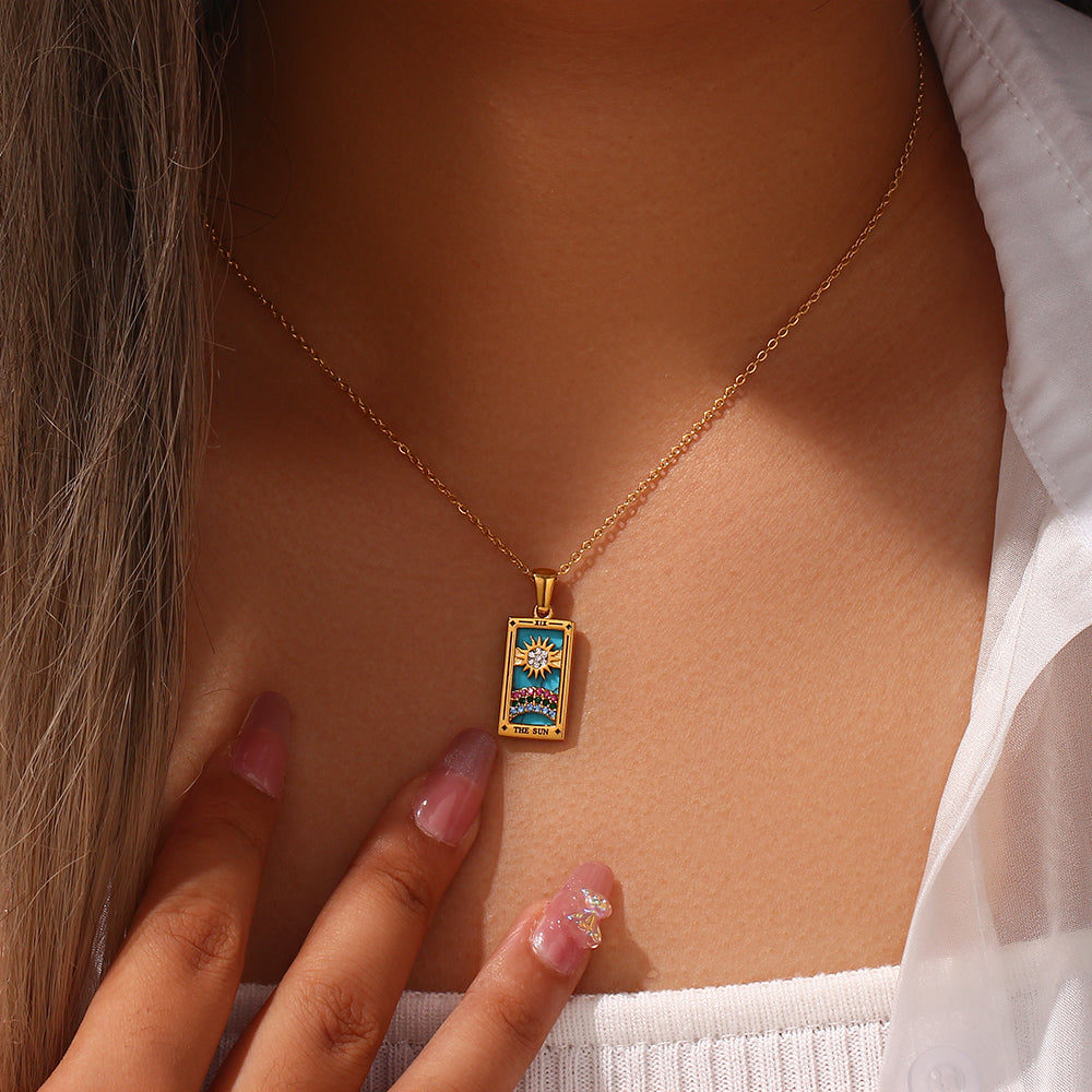 The Sun - Tarot Card Necklace