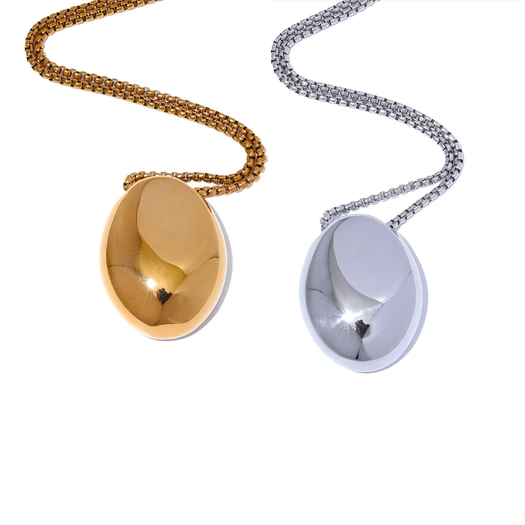 Reflection - Long Oval Necklace Gold / Silver