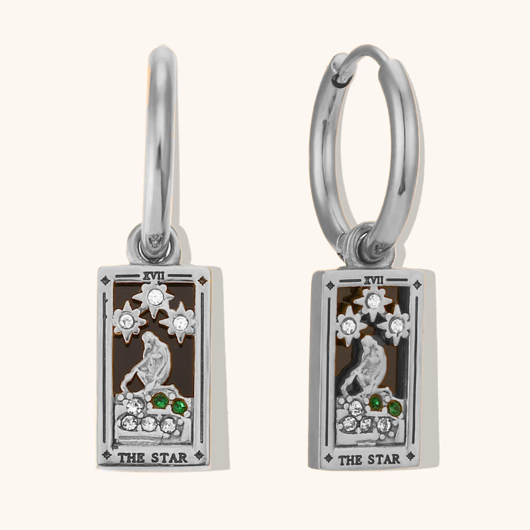 The Star - Tarot Card Hoop Earrings