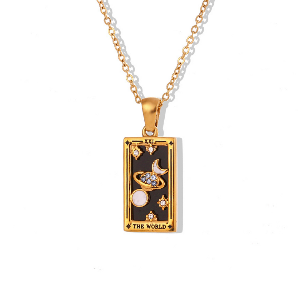 The World - Tarot Card Necklace
