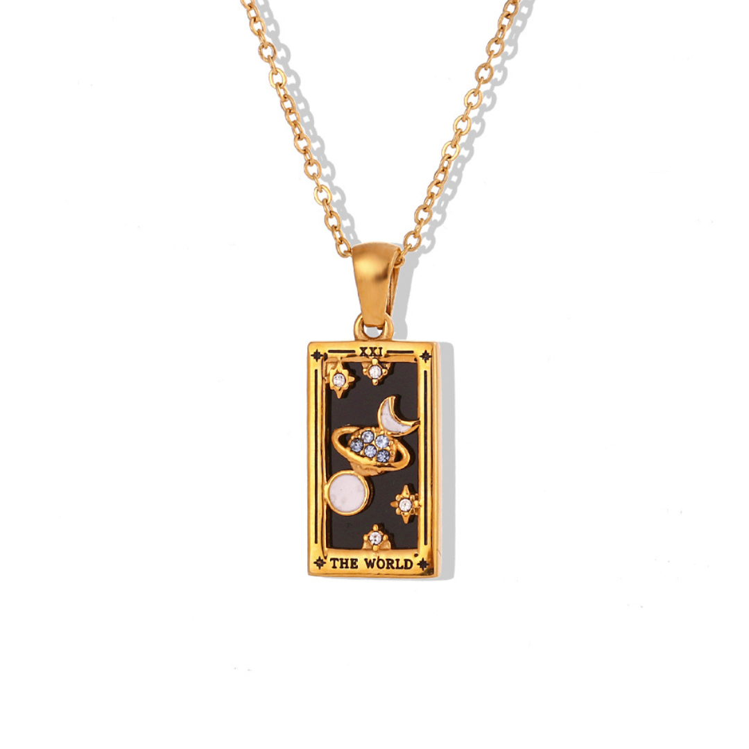 The World - Tarot Card Necklace