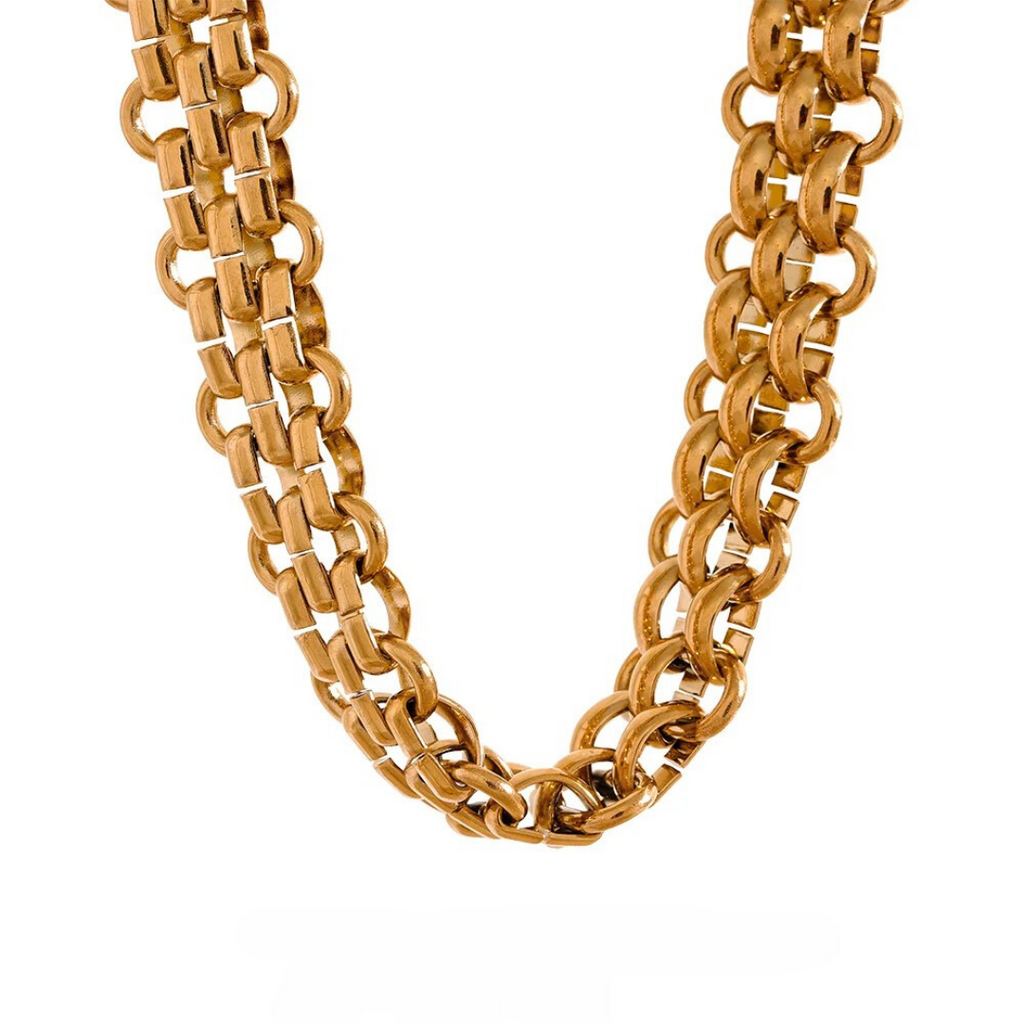Luminous Link -18k / Silver Chain Statement Necklace