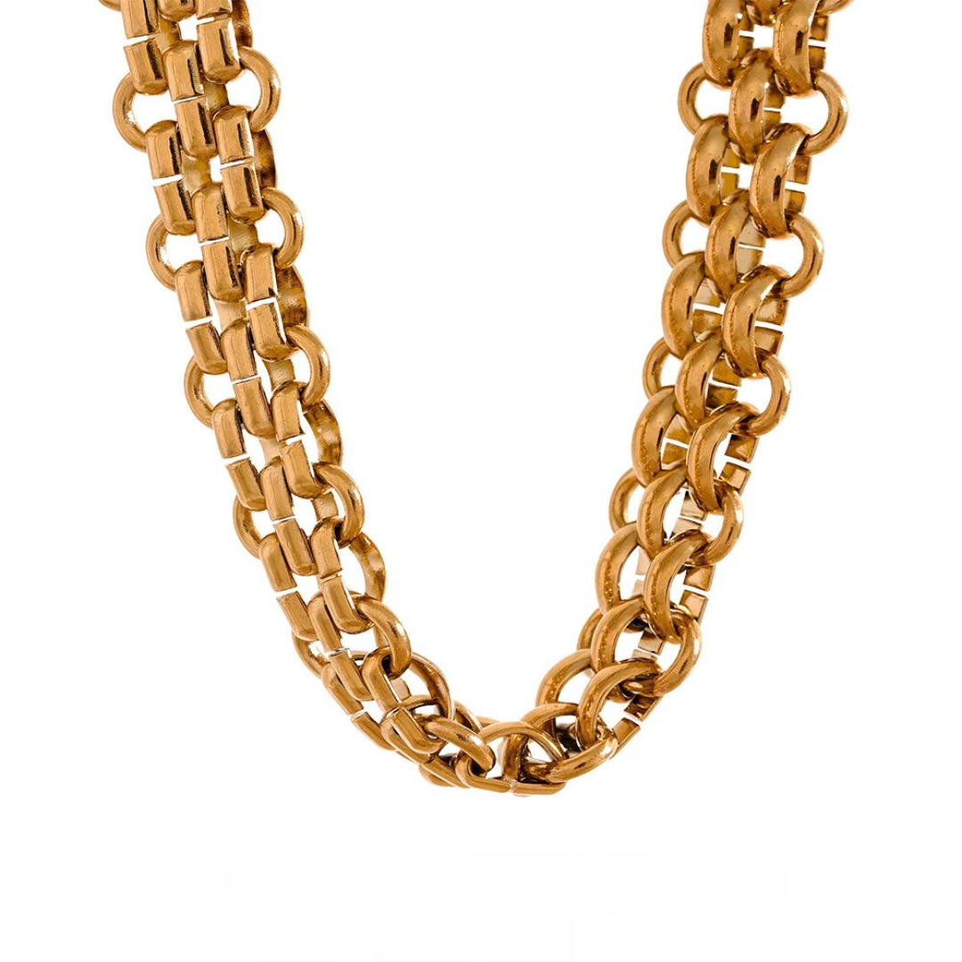 Luminous Link -18k / Silver Chain Statement Necklace