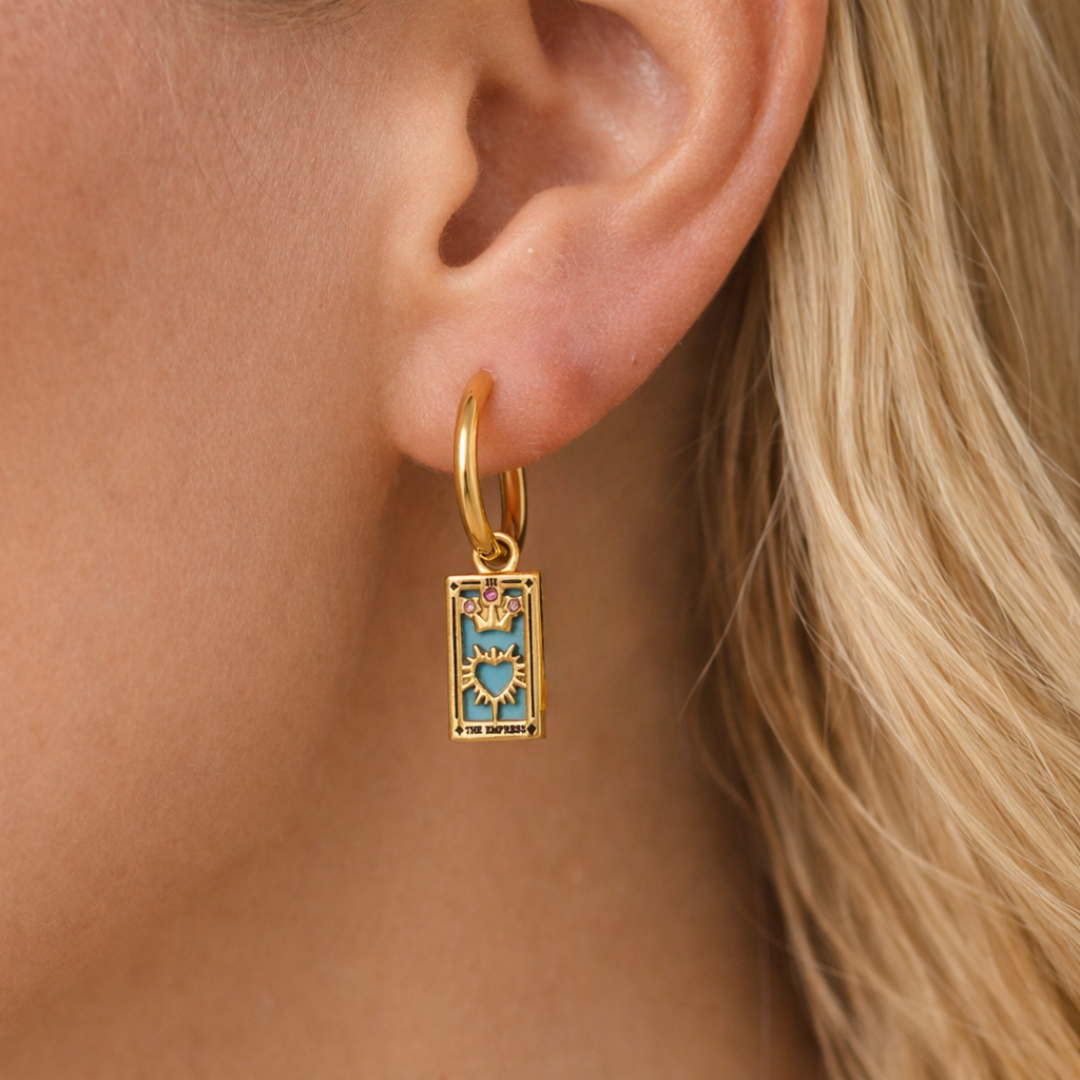 The Empress - Tarot Card Hoop Earrings