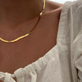 Gold / Silver Flat Snake  Herringbone Necklace