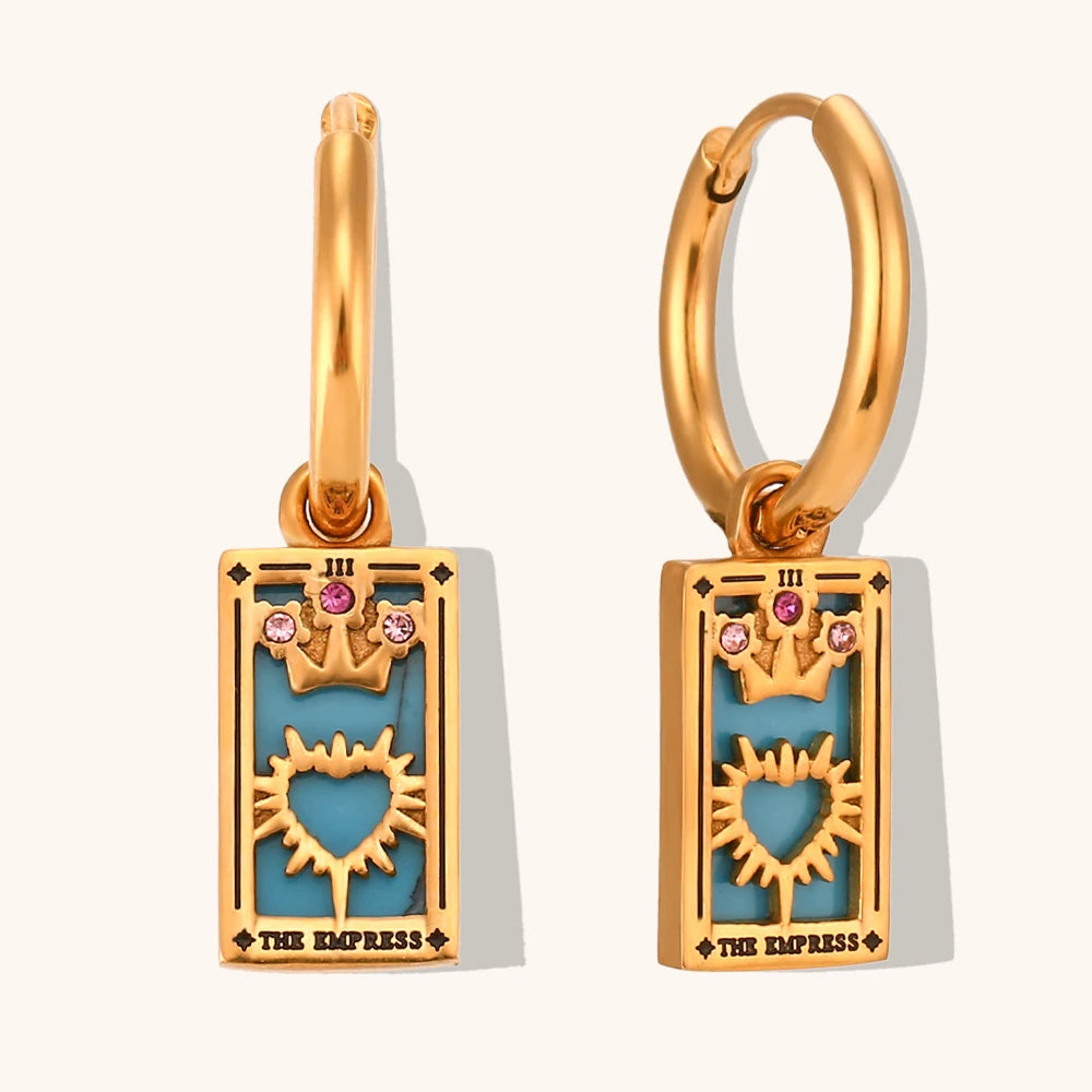 The Empress - Tarot Card Hoop Earrings