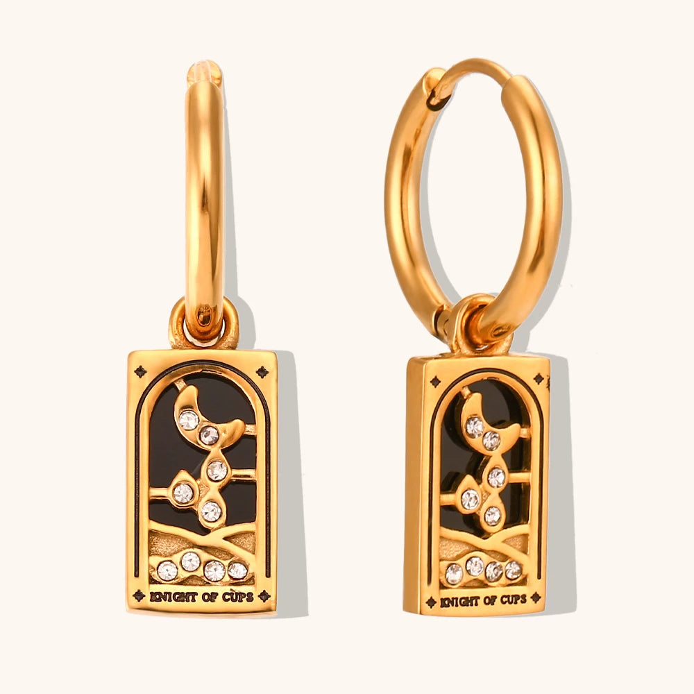 Knight of Cups - Tarot Card Hoop Earrings