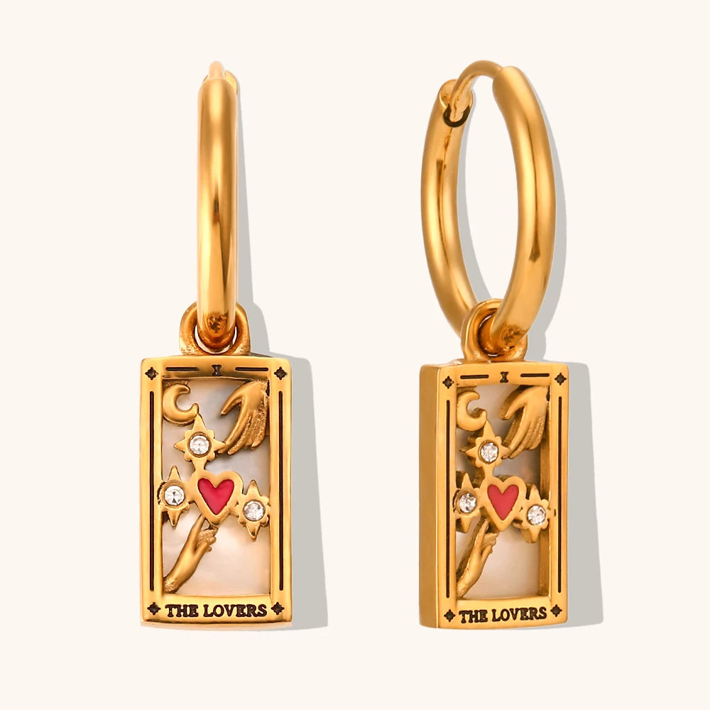 The Lovers - Tarot Card Hoop Earrings
