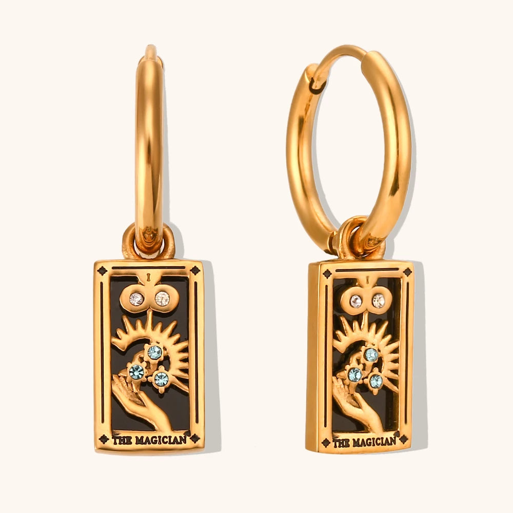 The Magician - Tarot Card Hoop Earrings