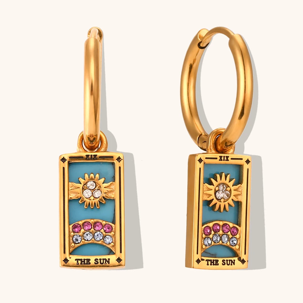 The Sun - Tarot Card Hoop Earrings