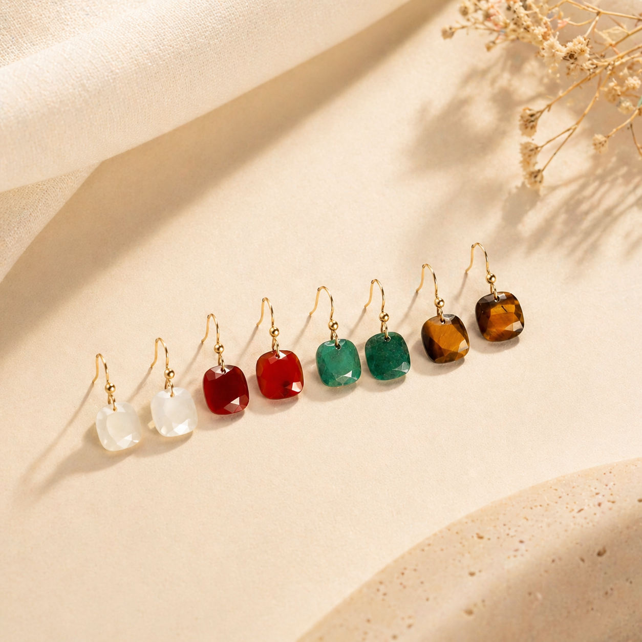 Mind Power - Faceted Red Agate Drop Earrings