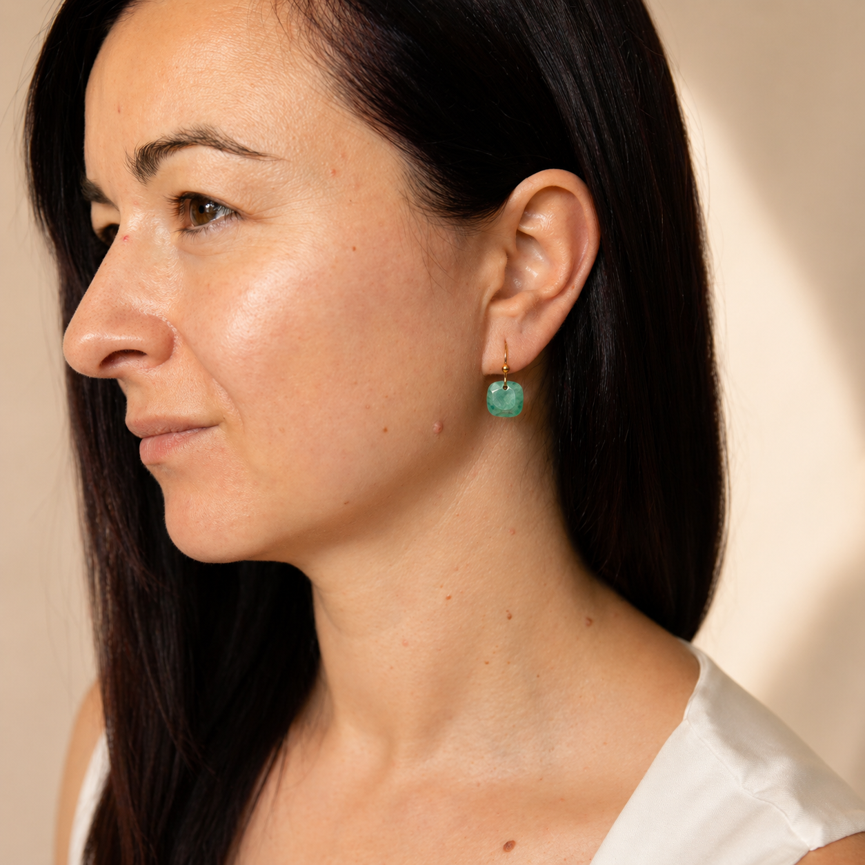 Open and Aligned - Faceted Jasper Drop Earrings
