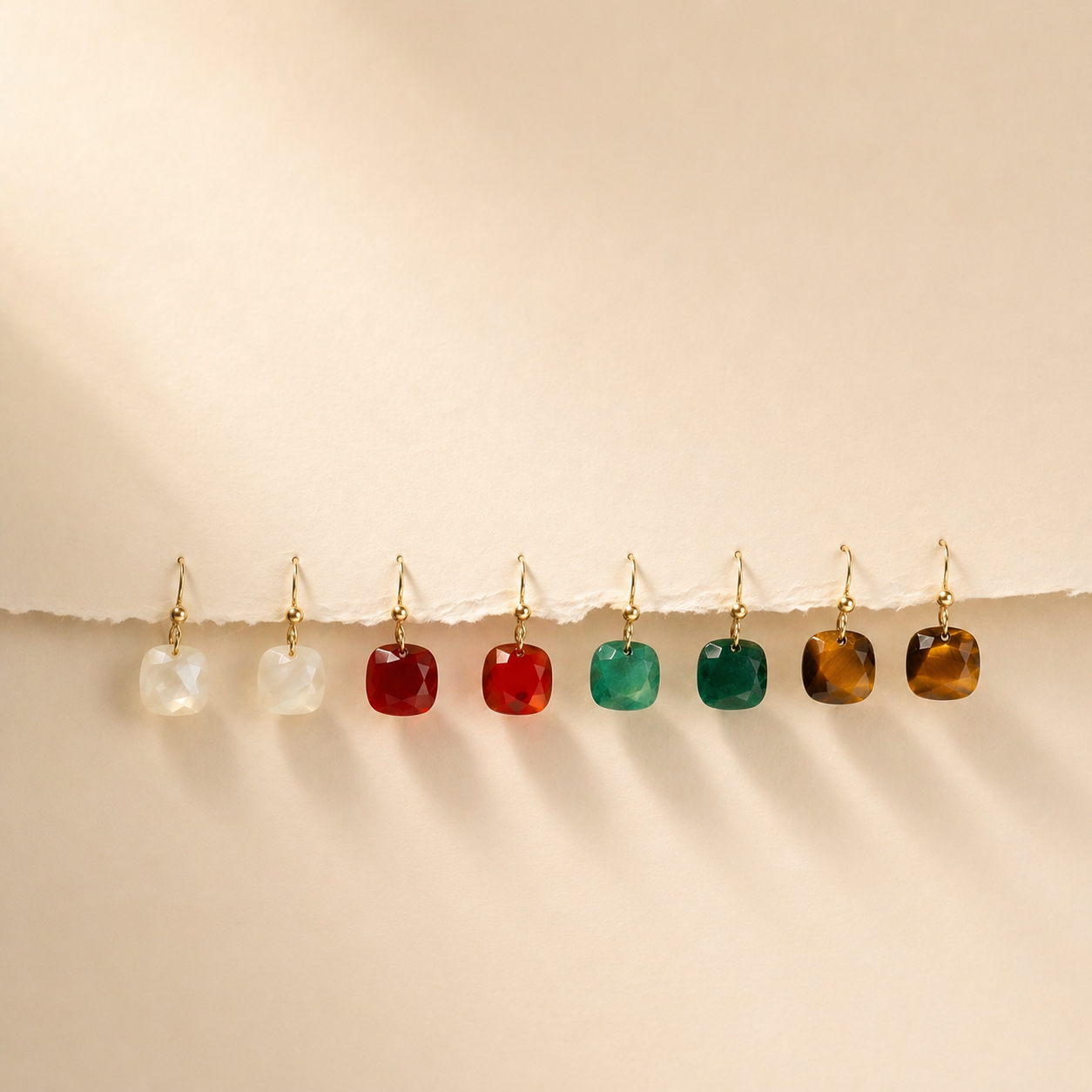 Personal Strength - Faceted Tiger’s Eye Drop Earrings