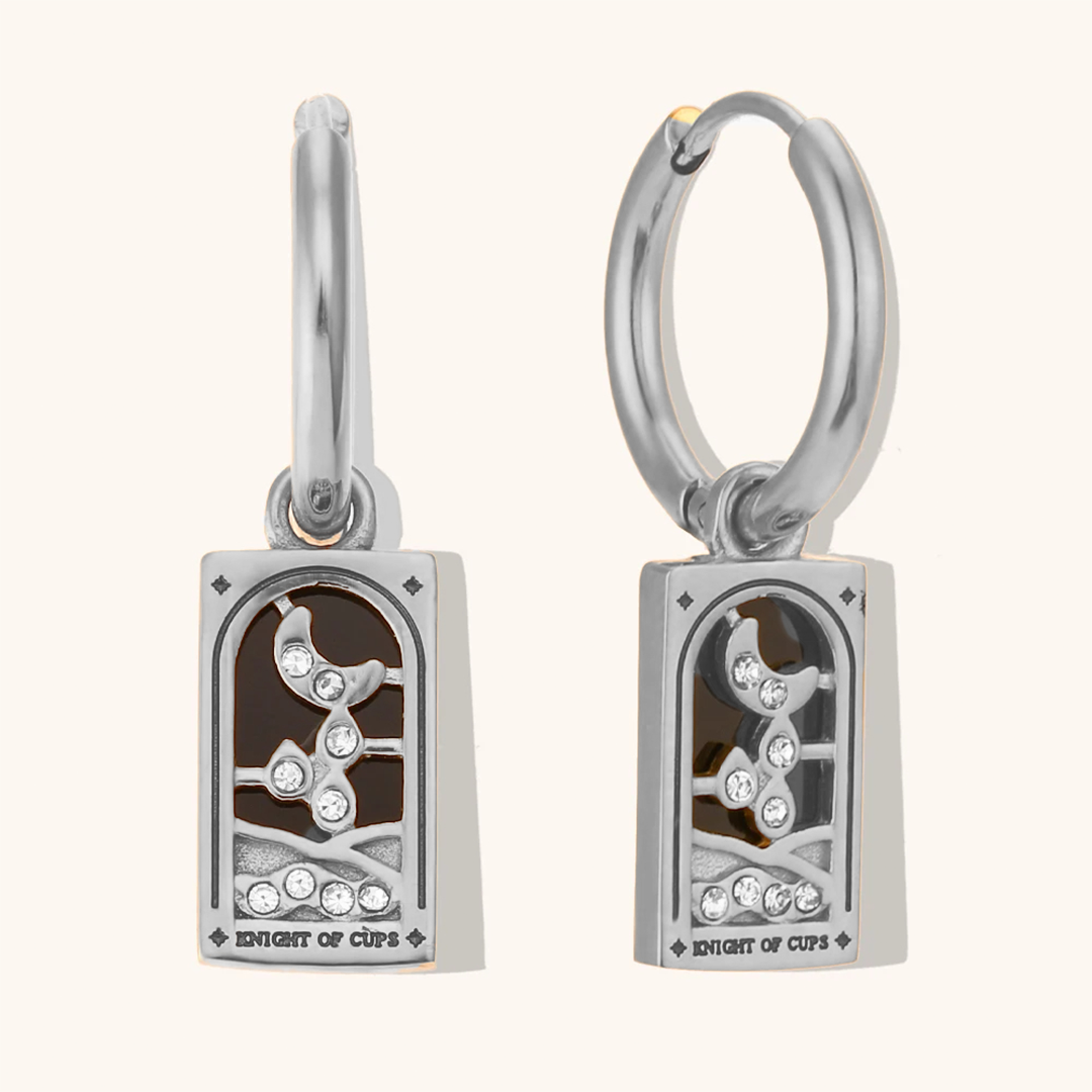 Knight of Cups - Tarot Card Hoop Earrings