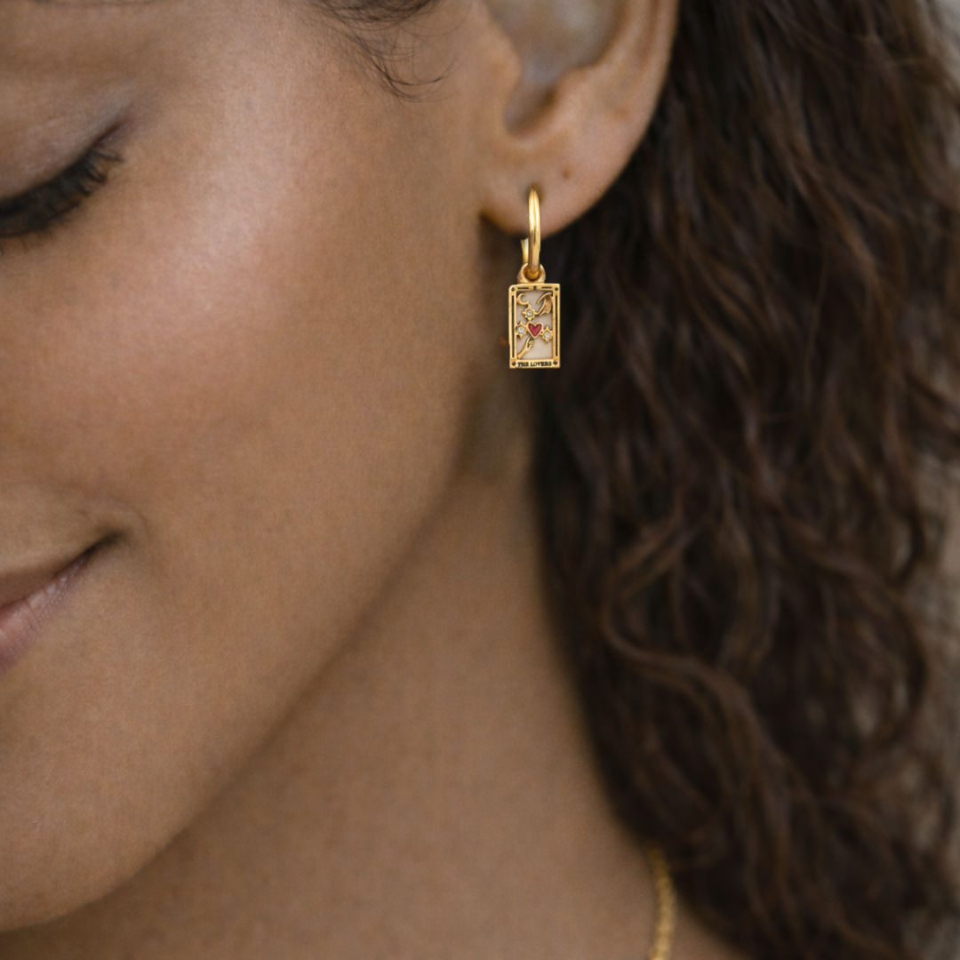 The Lovers - Tarot Card Hoop Earrings
