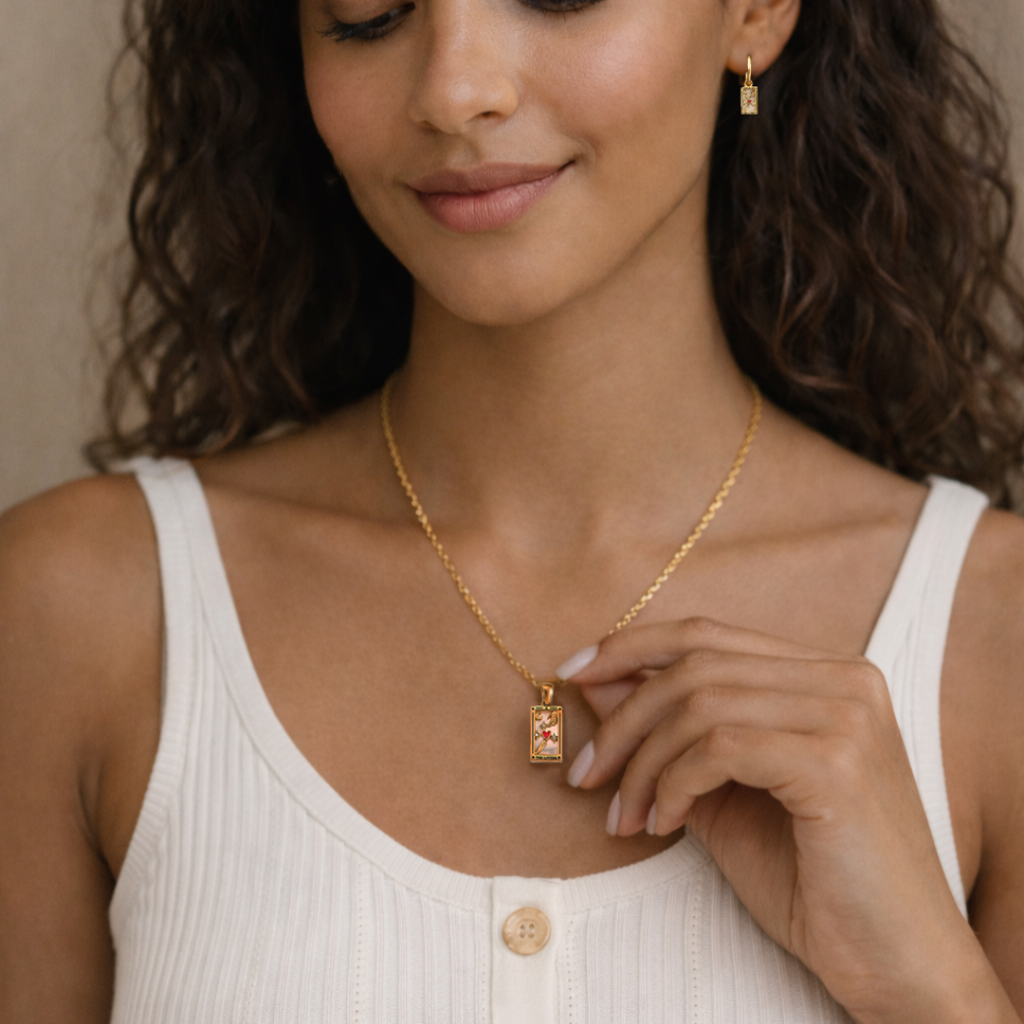 The Lovers - Tarot Card Necklace