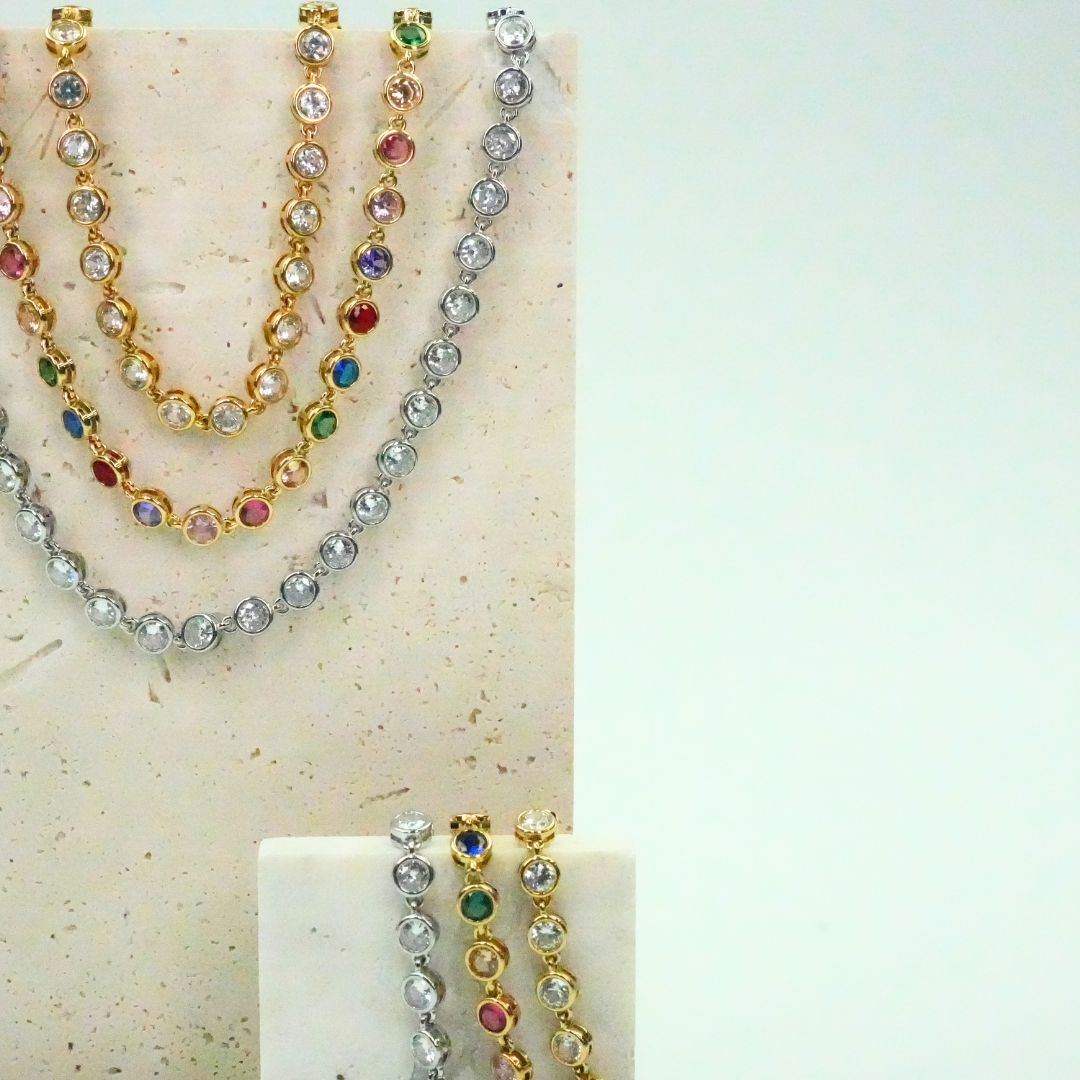 Lumière -  Colourful Round Bezel Bracelet