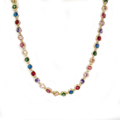 Lumière -  Colourful Round Bezel Necklace