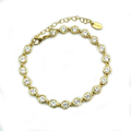 Lumière -  White Round Bezel Bracelet