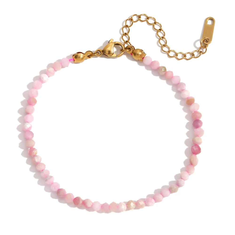 Positive Attitude - Dainty Faceted Rhodonite Bracelet