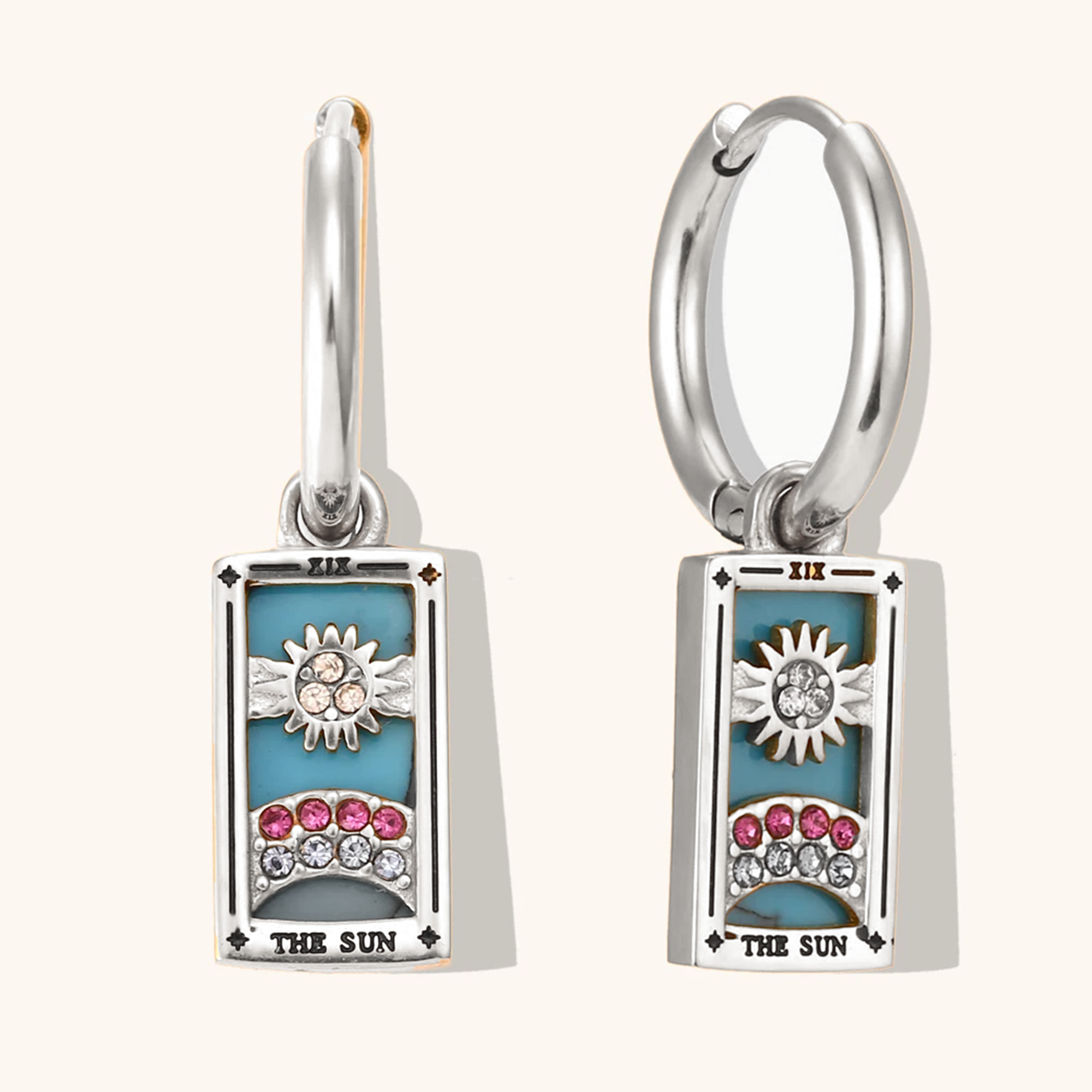 The Sun - Tarot Card Hoop Earrings