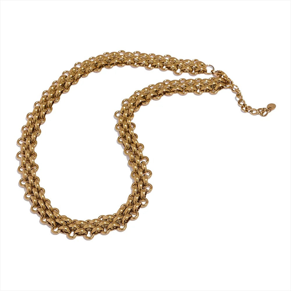 Luminous Link -18k / Silver Chain Statement Necklace