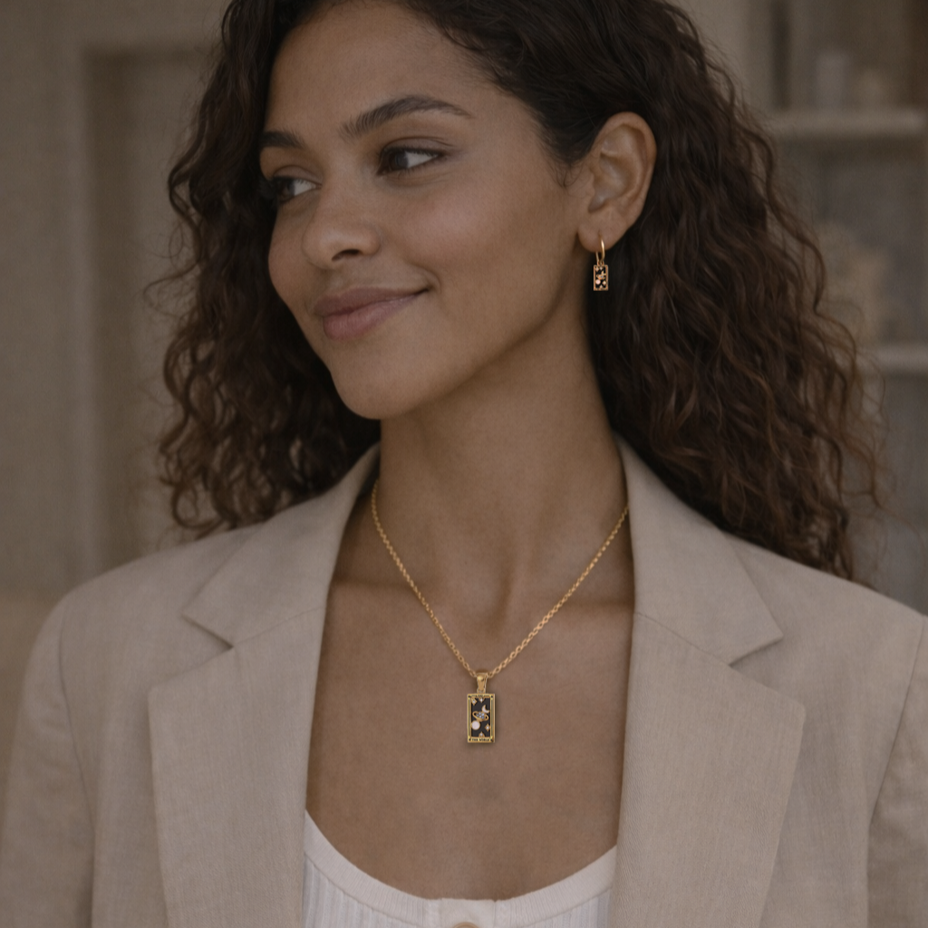 The World - Tarot Card Hoop Earrings