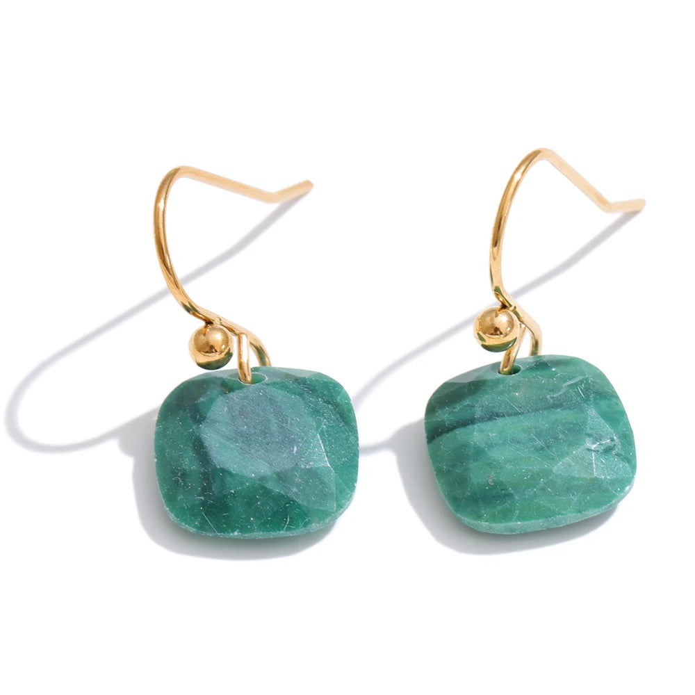 Open and Aligned - Faceted Jasper Drop Earrings