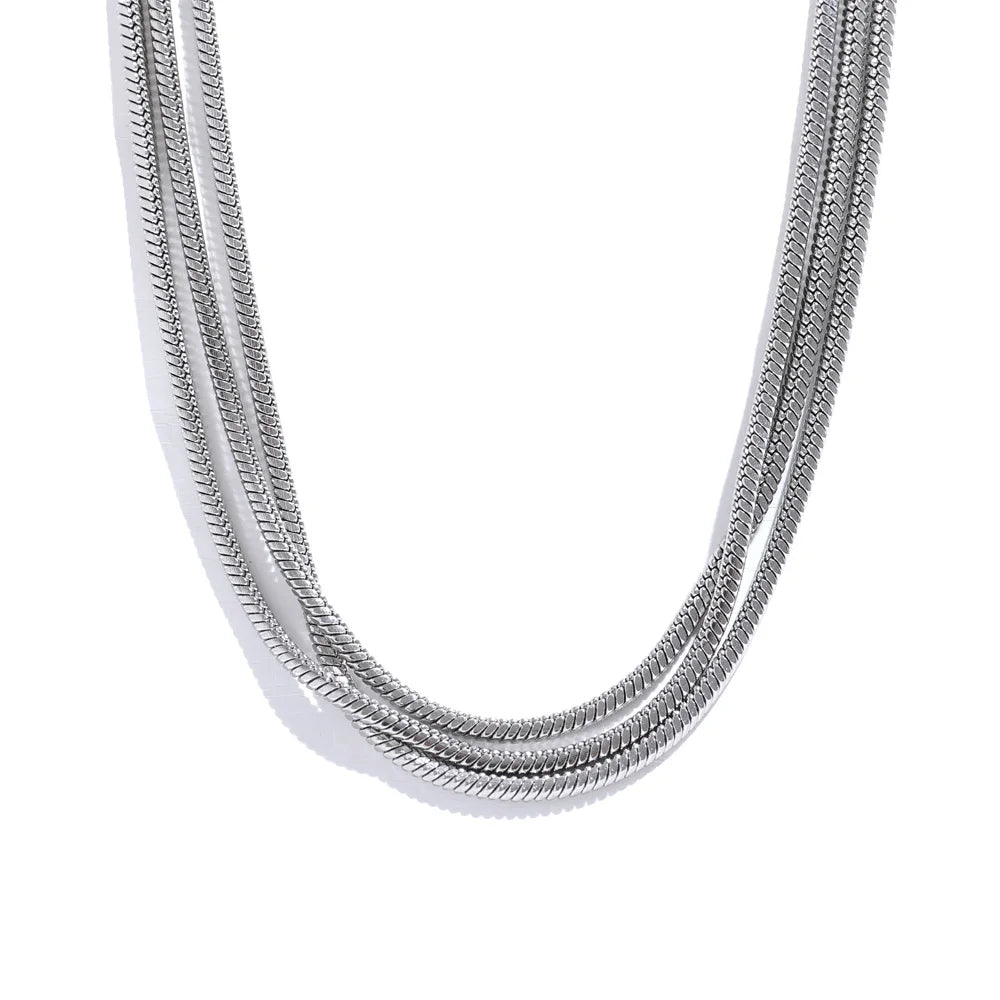 Luster Cascade: Gold Long Chain Layered Necklace